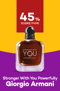 Stronger With You Powerfully da marca Giorgio Armani com destaque promocional de 45% obre pre&ccedil;o de Venda ao P&uacute;blico Recomendado